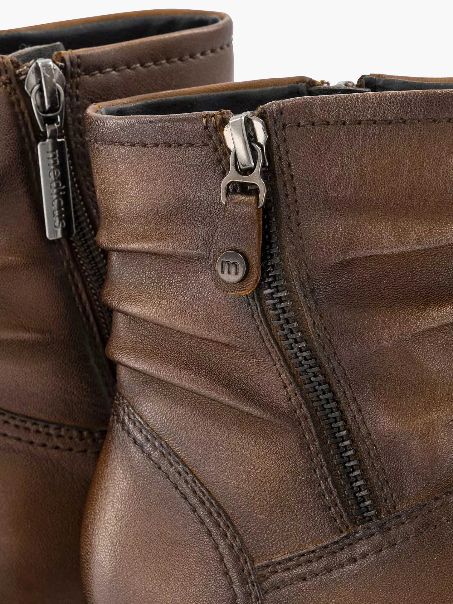 New Donkerbruine Leren Comfort Enkellaars Hak Dames Enkellaarzen & Boots