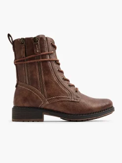 Hot Donkerbruine Veterboot Dames Enkellaarzen & Boots
