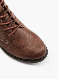 Hot Donkerbruine Veterboot Dames Enkellaarzen & Boots