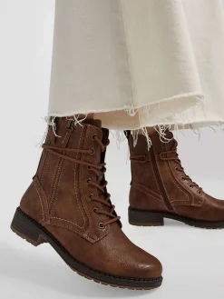 Hot Donkerbruine Veterboot Dames Enkellaarzen & Boots