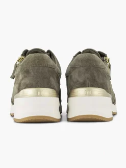 Discount Donkergroene Leren Comfort Sneaker Dames Comfort Schoenen