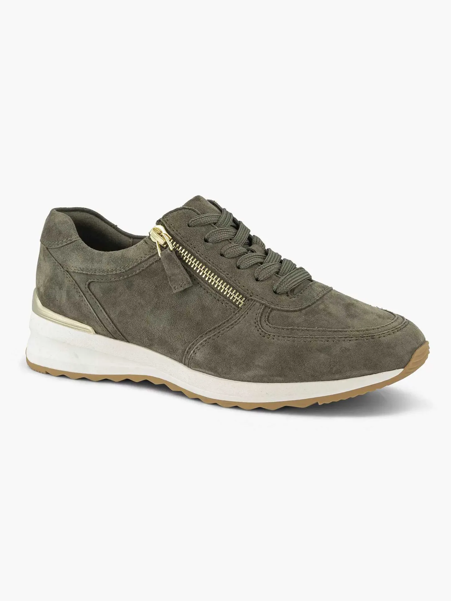 Discount Donkergroene Leren Comfort Sneaker Dames Comfort Schoenen