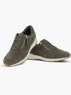 Discount Donkergroene Leren Comfort Sneaker Dames Comfort Schoenen