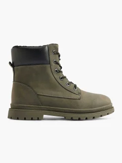 Outlet Donkergroene Veterboot Kinderen Babyschoenen