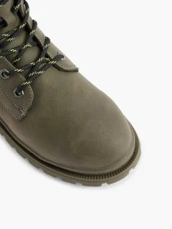 Outlet Donkergroene Veterboot Kinderen Babyschoenen