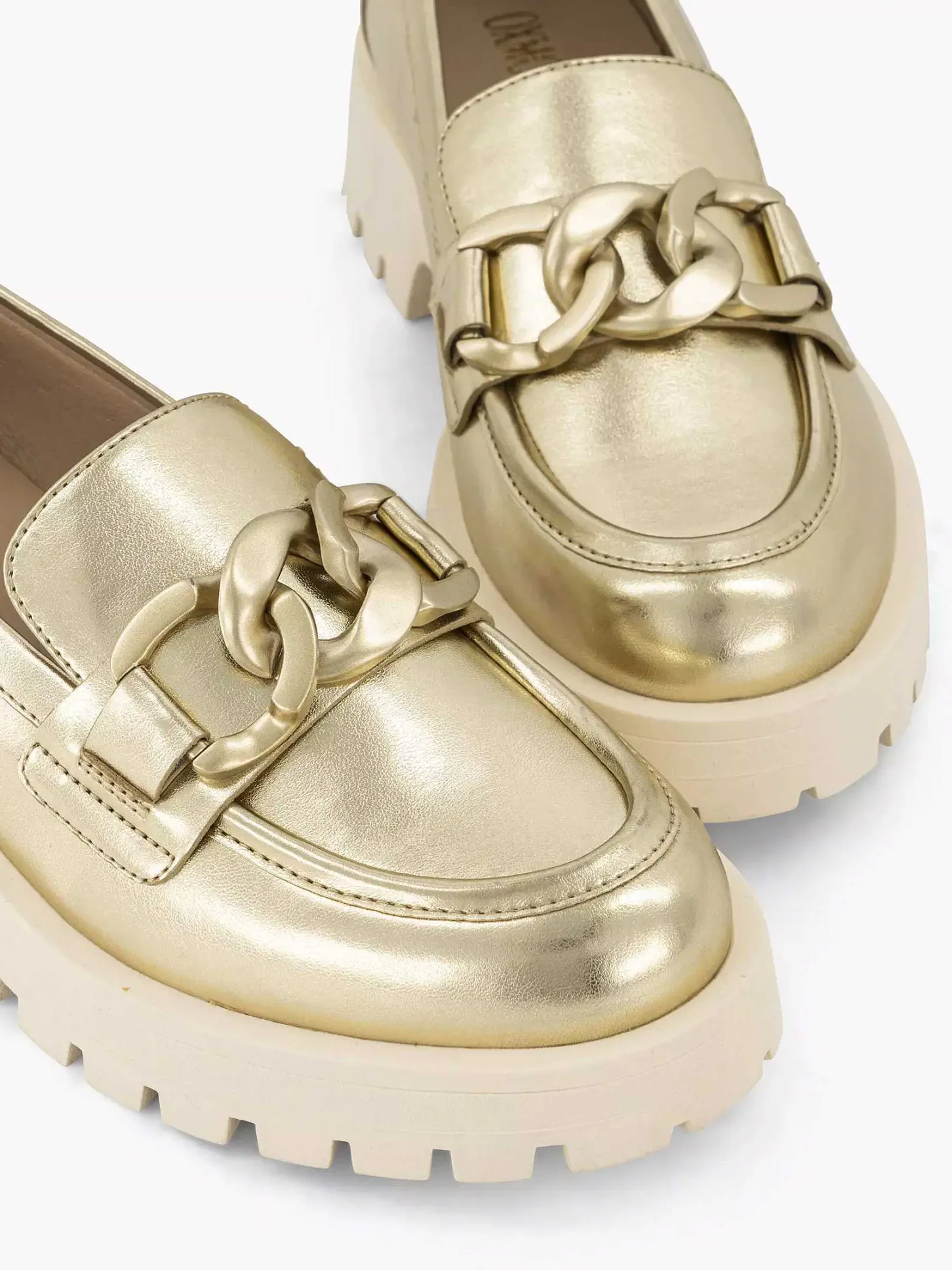Best Gouden Chunky Loafer Dames Instappers