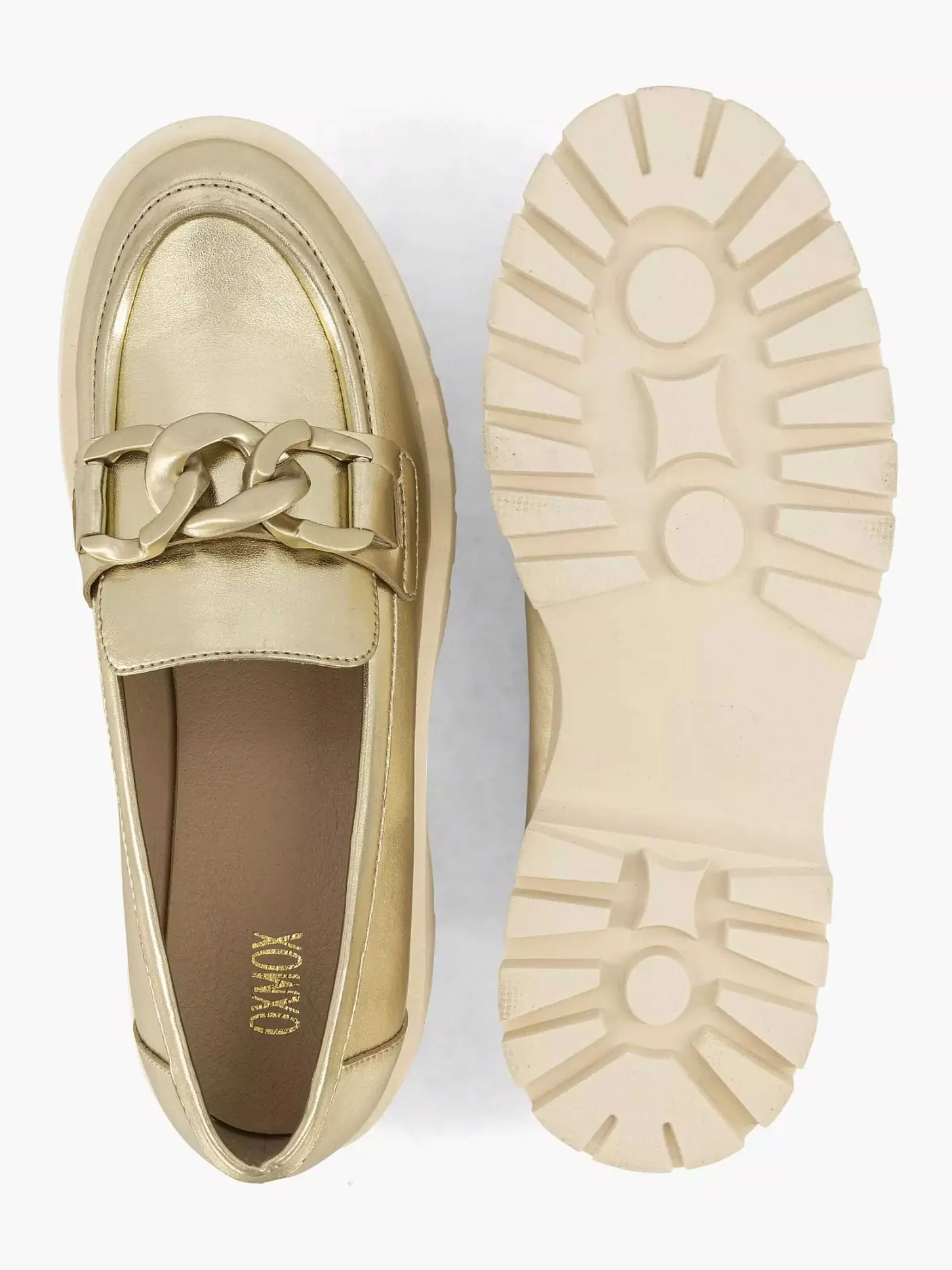 Best Gouden Chunky Loafer Dames Instappers