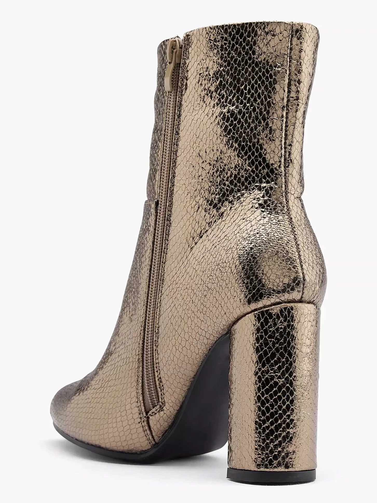 Sale Gouden Enkellaars Slangenprint Dames Enkellaarzen & Boots