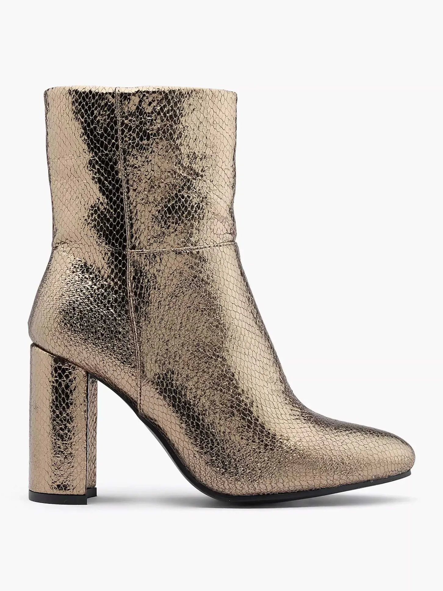Sale Gouden Enkellaars Slangenprint Dames Enkellaarzen & Boots