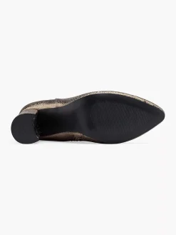 Sale Gouden Enkellaars Slangenprint Dames Enkellaarzen & Boots