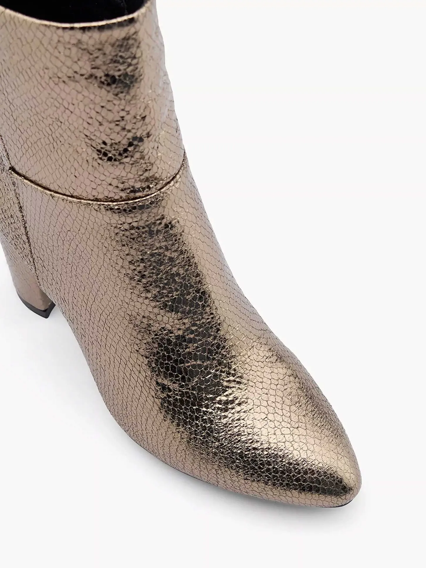 Sale Gouden Enkellaars Slangenprint Dames Enkellaarzen & Boots