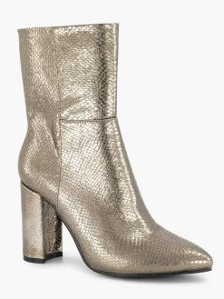 Sale Gouden Enkellaars Slangenprint Dames Enkellaarzen & Boots