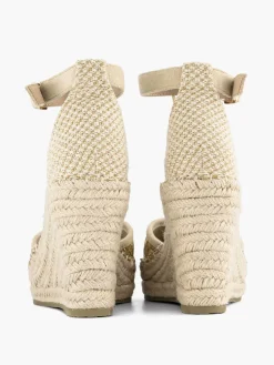 Sale Gouden Espadrille Sleehak Dames Hoge Hakken