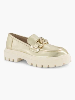 Clearance Gouden Metallic Chunky Loafer Dames Instappers