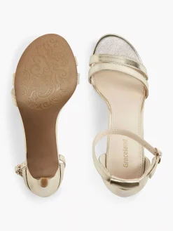 Gouden Sandalette Metallic Dames Hoge Hakken