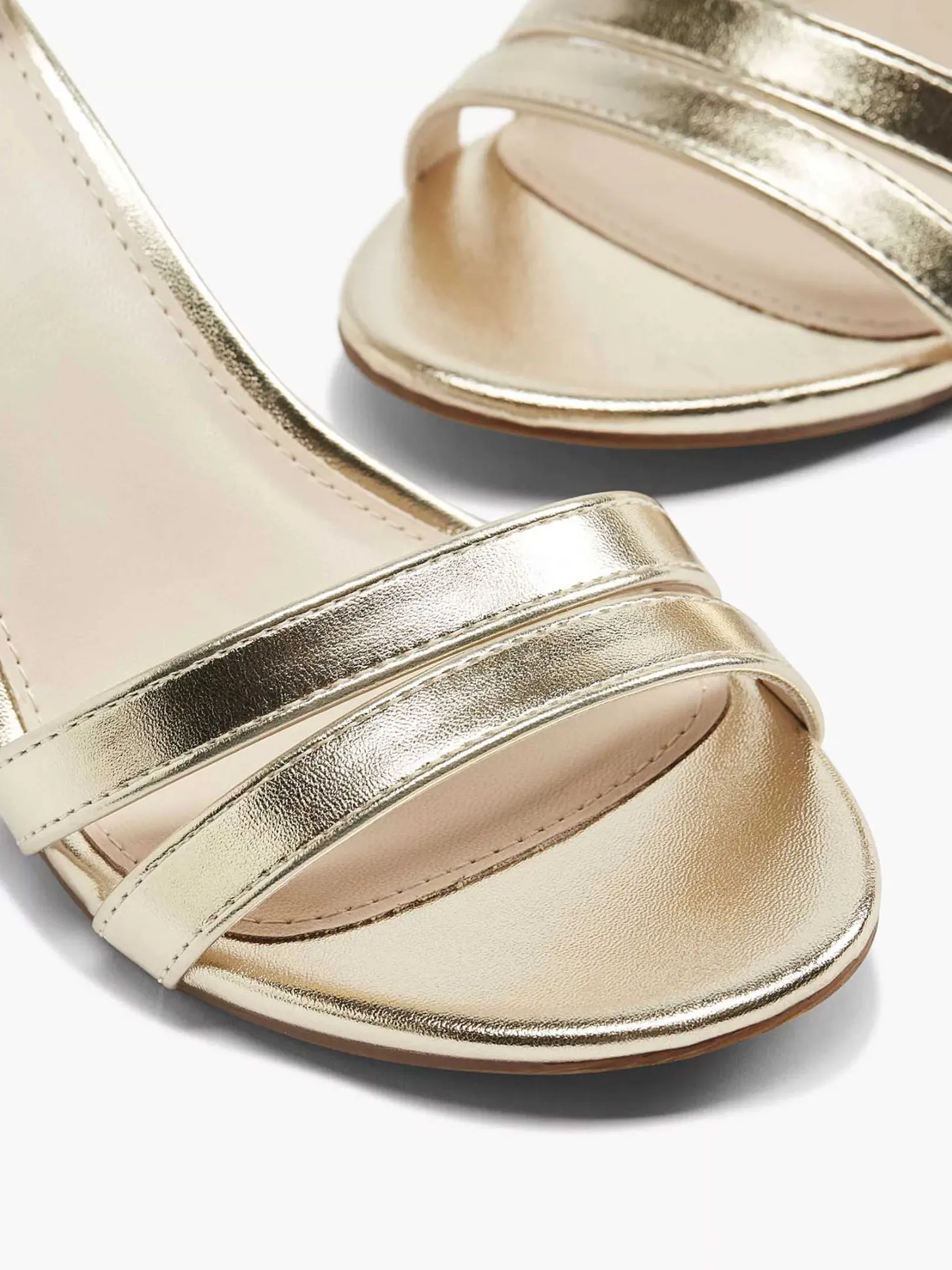 Gouden Sandalette Metallic Dames Hoge Hakken