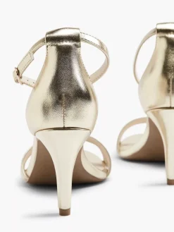 Gouden Sandalette Metallic Dames Hoge Hakken
