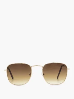Outlet Gouden Zonnebril Met Bruine Glazen Dames Online Exclusive Accessoires