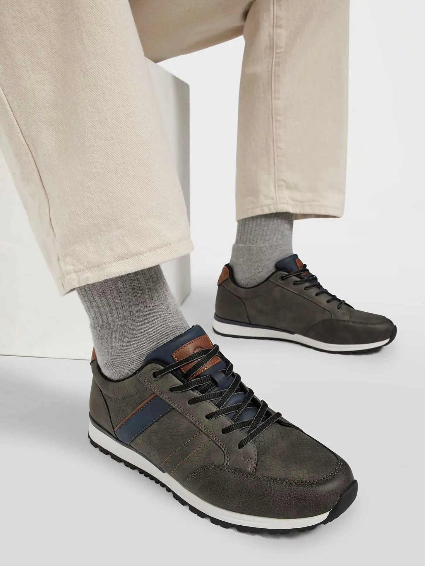Discount Grijze Chunky Sneaker Heren Sneakers