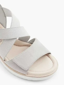 Discount Grijze Comfort Sandalette Sleehak Dames Comfort Schoenen