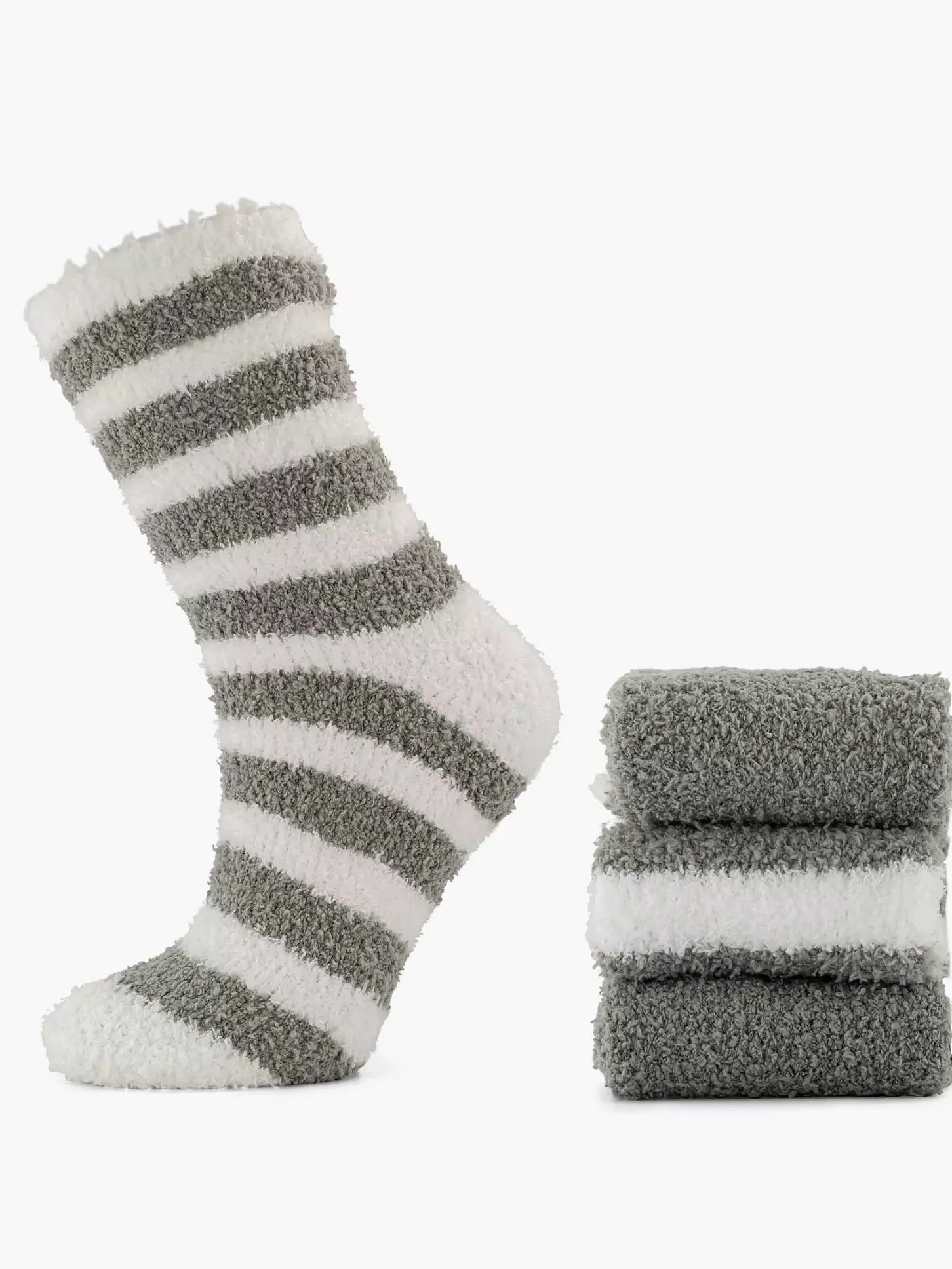 Clearance Grijze Huissok 36-41 3 Pak Dames Sokken