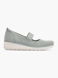 Hot Grijze Instapper Sleehak Dames Comfort Schoenen