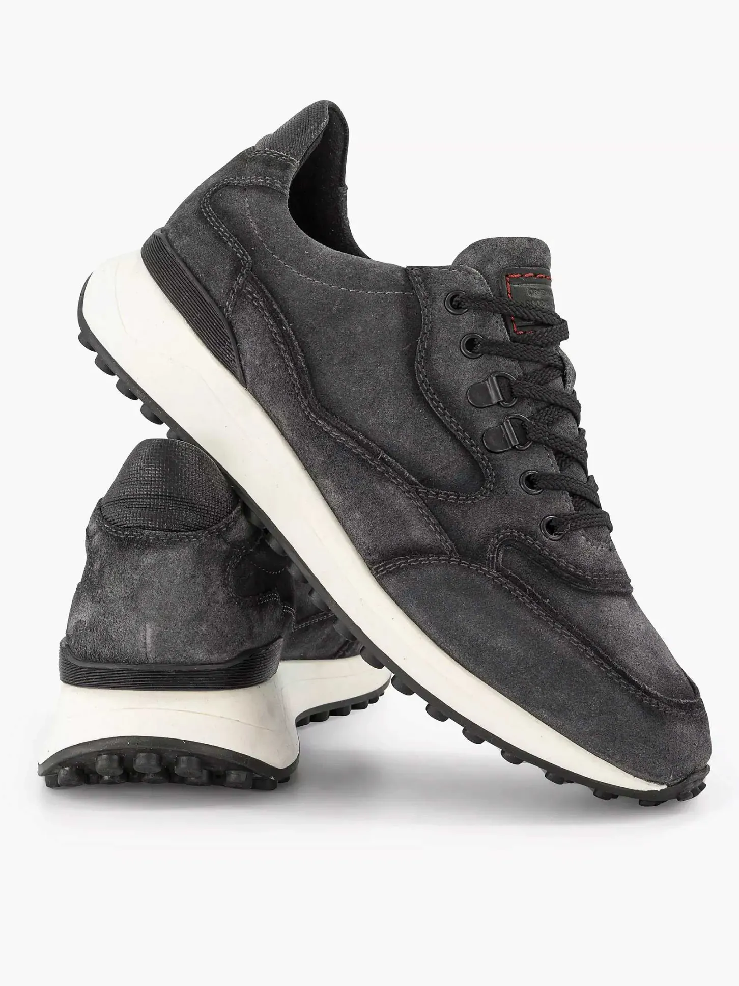 Outlet Grijze Leren Sneaker Heren Sneakers