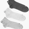 Outlet Grijze Quarter Plain 3 Pak 39-42 Heren Sokken