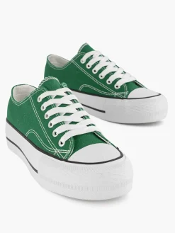 Sale Groene Canvas Sneaker Dames Sneakers
