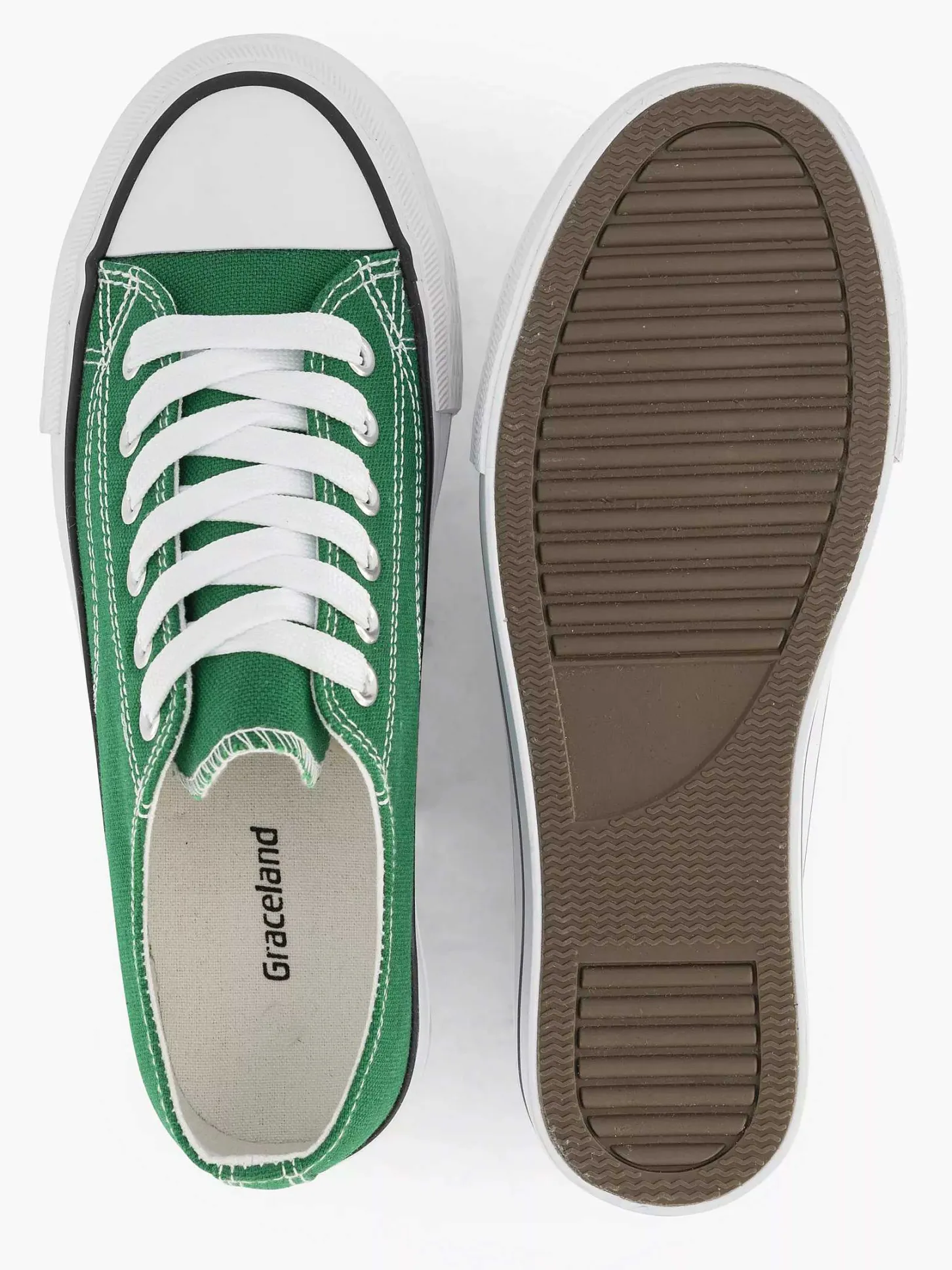 Sale Groene Canvas Sneaker Dames Sneakers