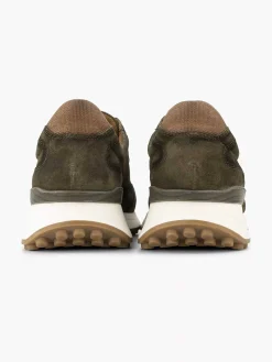 Outlet Groene Leren Chunky Sneaker Heren Sneakers