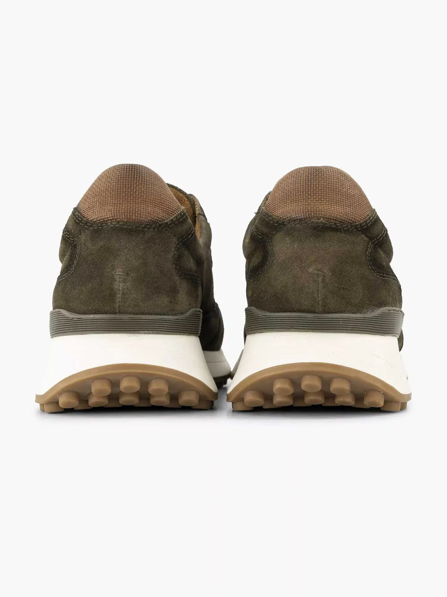 Outlet Groene Leren Chunky Sneaker Heren Sneakers