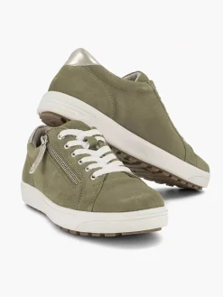 Groene Leren Comfort Sneaker Dames Comfort Schoenen