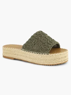 Online Khaki Platform Slipper Dames Slippers