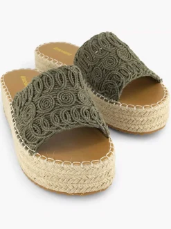 Online Khaki Platform Slipper Dames Slippers