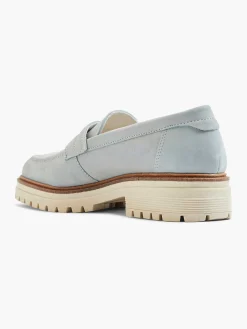 Online Lichtblauwe Chunky Nubuck Loafer Dames Instappers
