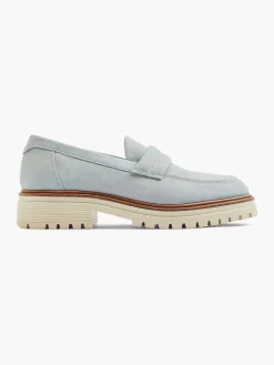 Online Lichtblauwe Chunky Nubuck Loafer Dames Instappers
