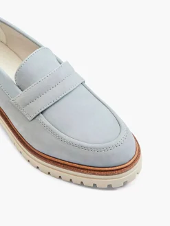 Online Lichtblauwe Chunky Nubuck Loafer Dames Instappers