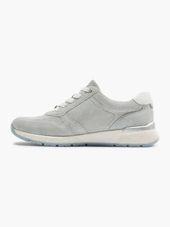 Outlet Lichtblauwe Leren Sneaker Dames Comfort Schoenen