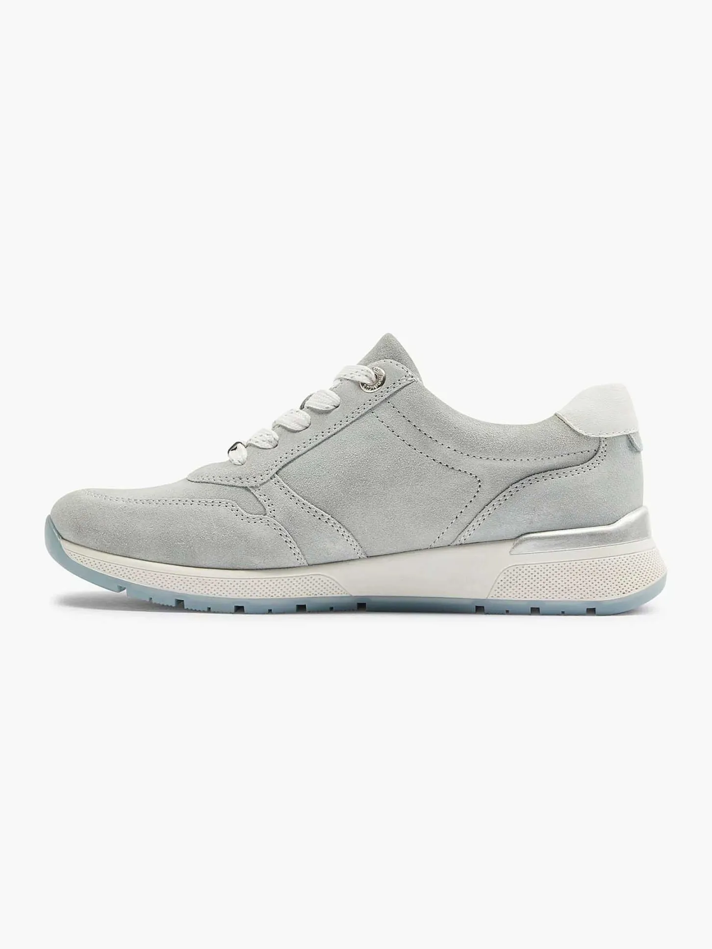 Outlet Lichtblauwe Leren Sneaker Dames Comfort Schoenen
