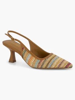 Outlet Lichtbruine Slingback Dames Pumps