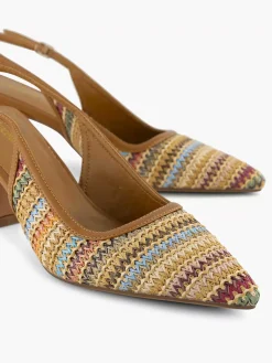 Outlet Lichtbruine Slingback Dames Pumps