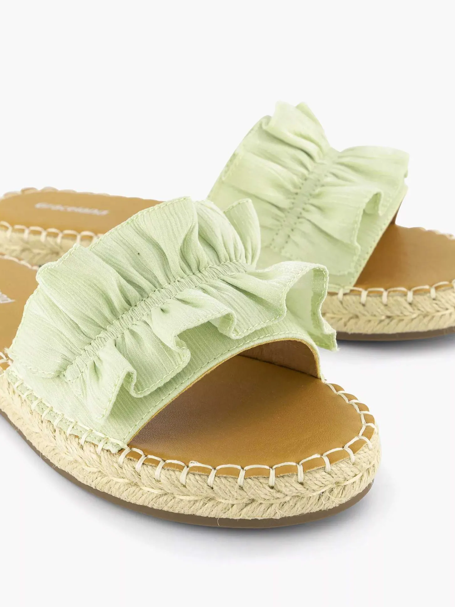 Sale Lichtgroene Slipper Roesjes Dames Slippers
