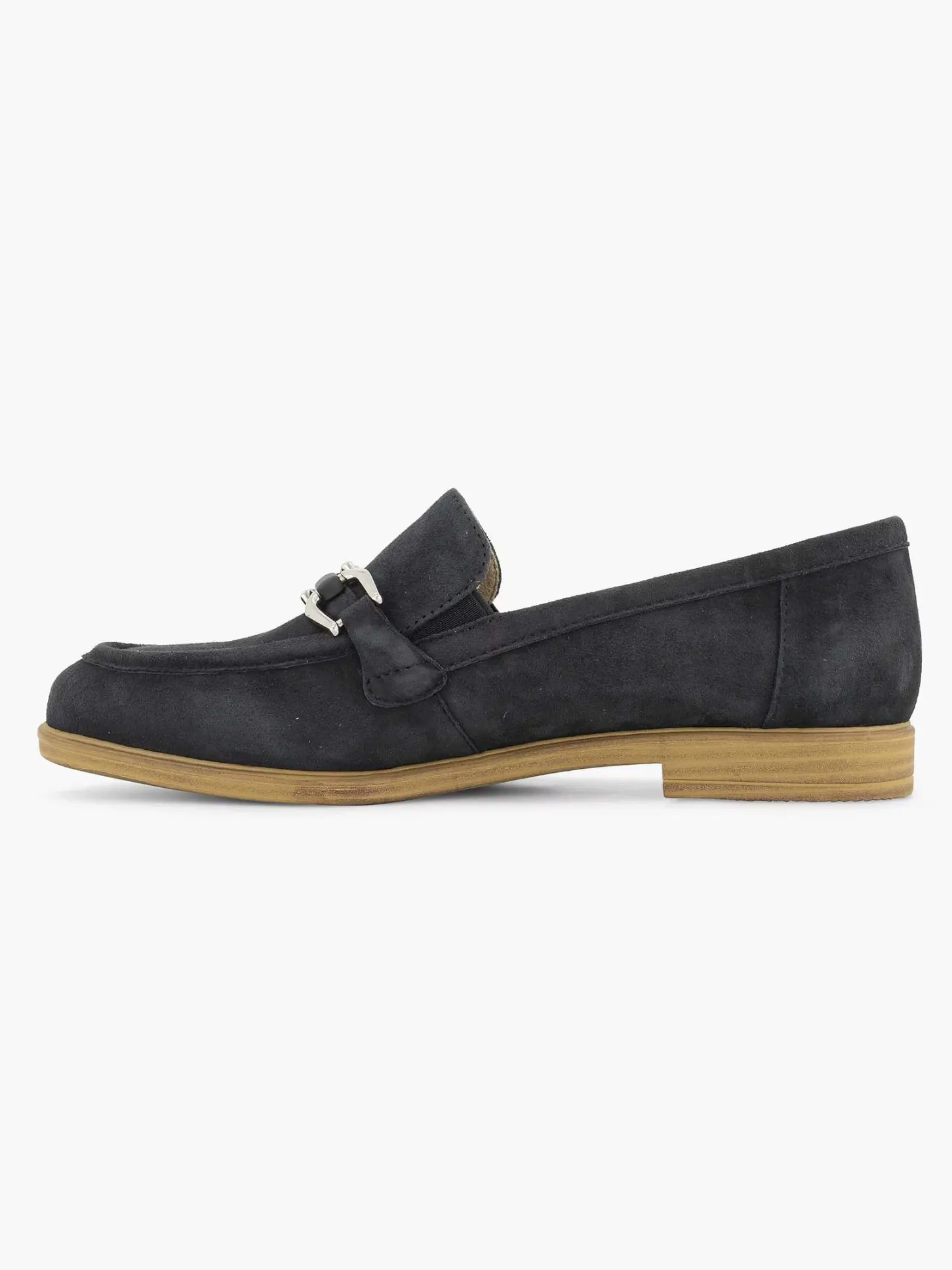 Outlet Marineblauwe Leren Instapper Dames Comfort Schoenen