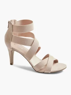 Clearance Oud Roze Sandalette Dames Hoge Hakken
