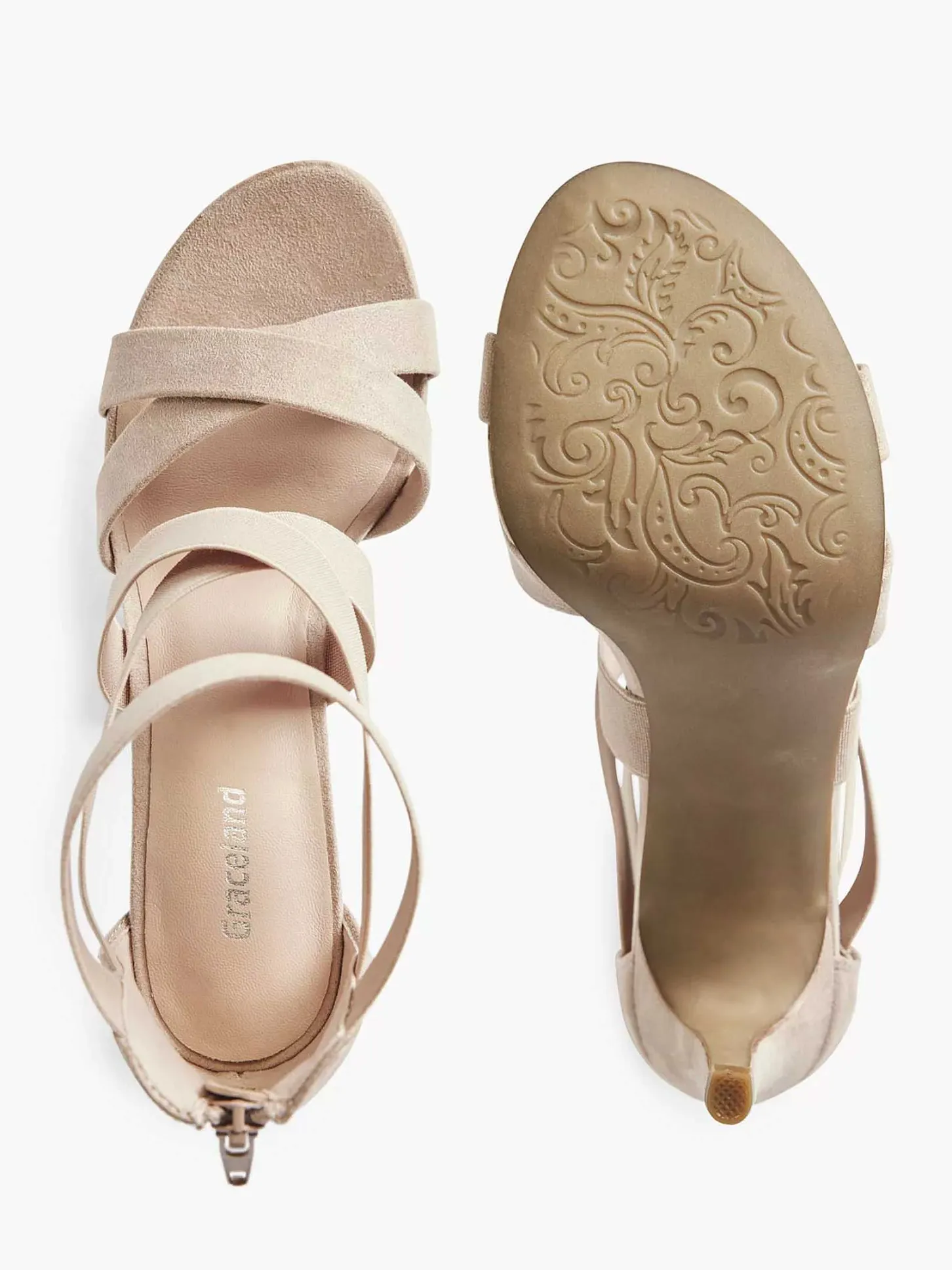 Clearance Oud Roze Sandalette Dames Hoge Hakken