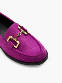 Online Paarse Loafer Sierketting Dames Instappers