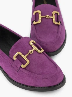 Online Paarse Loafer Sierketting Dames Instappers