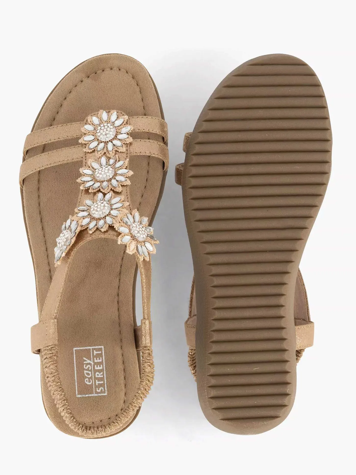 Best Rosegouden Comfort Sandaal Steentjes Dames Comfort Schoenen