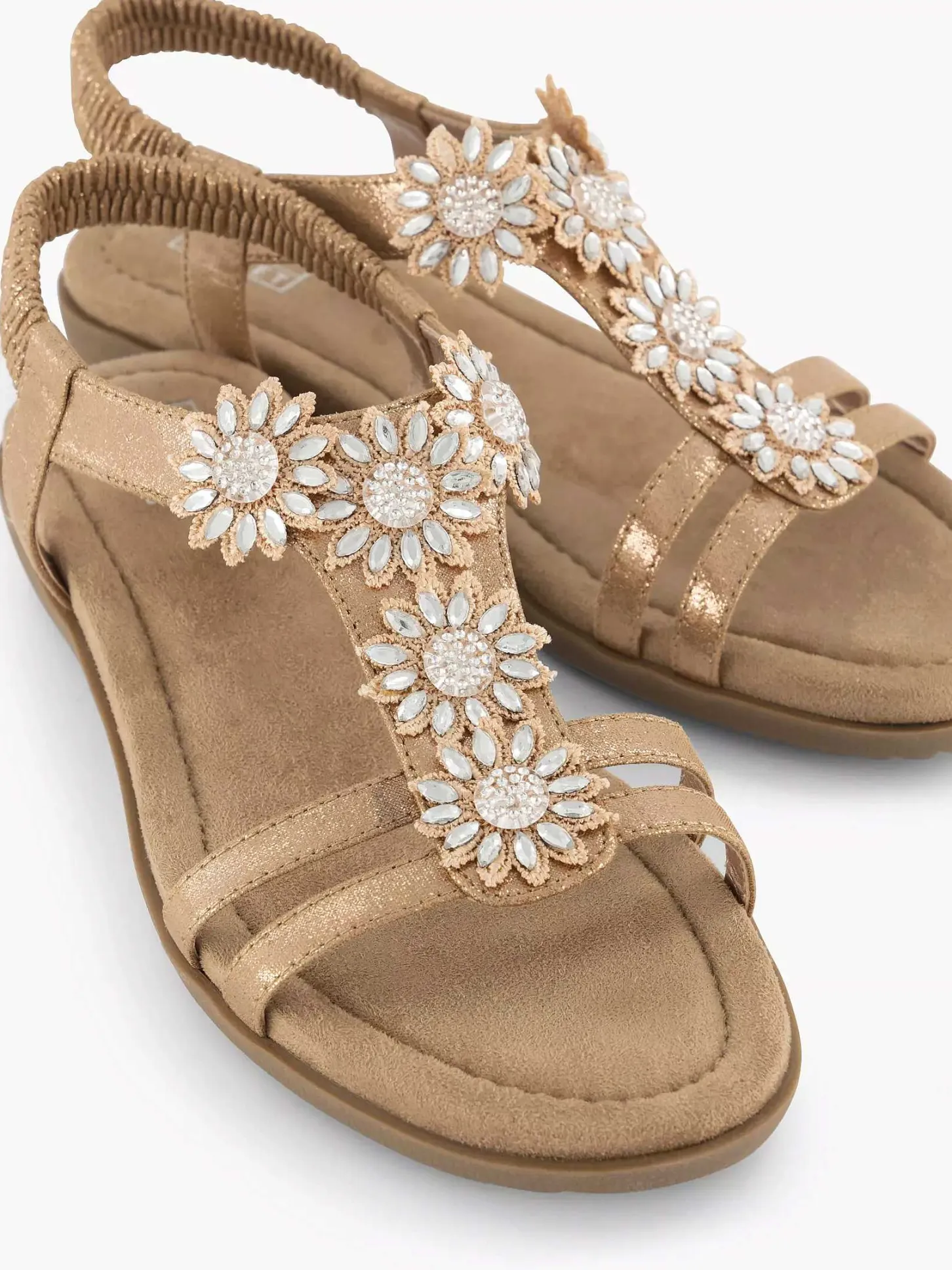 Best Rosegouden Comfort Sandaal Steentjes Dames Comfort Schoenen